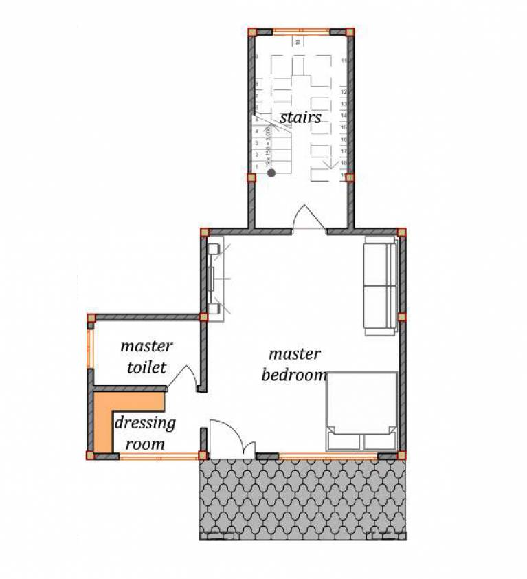 House Plan ID-15144, 4 bedrooms with 4340+1100 bricks and 131 corrugates