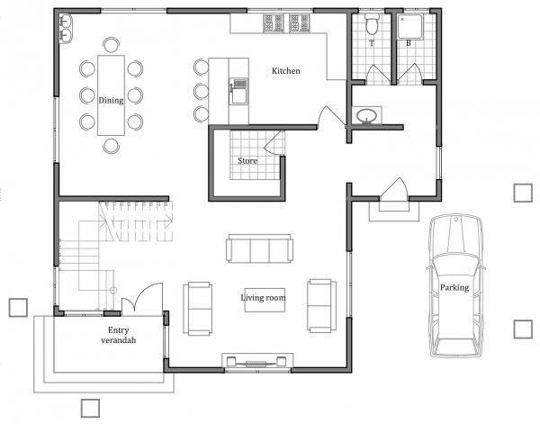 House Plan ID-17654, 3 bedrooms with 7257+2005 bricks and 94 corrugates