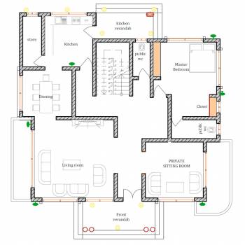 House Plan ID-21633, 4 bedrooms with 9917+2096 bricks and 127 corrugates