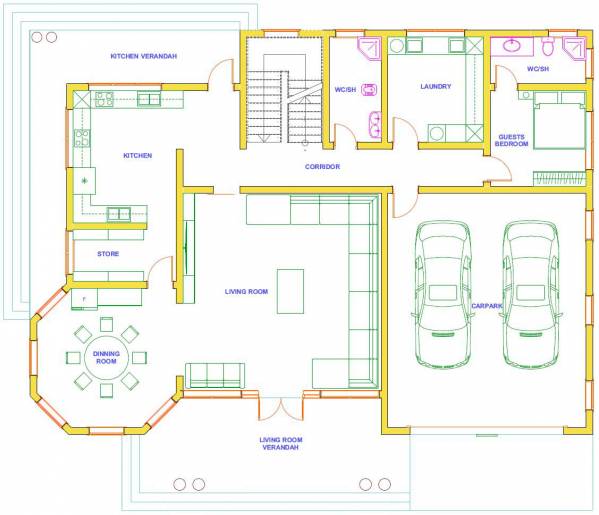 House Plan ID-14732 , 4 bedrooms with 7304+1228 bricks and 165 corrugates