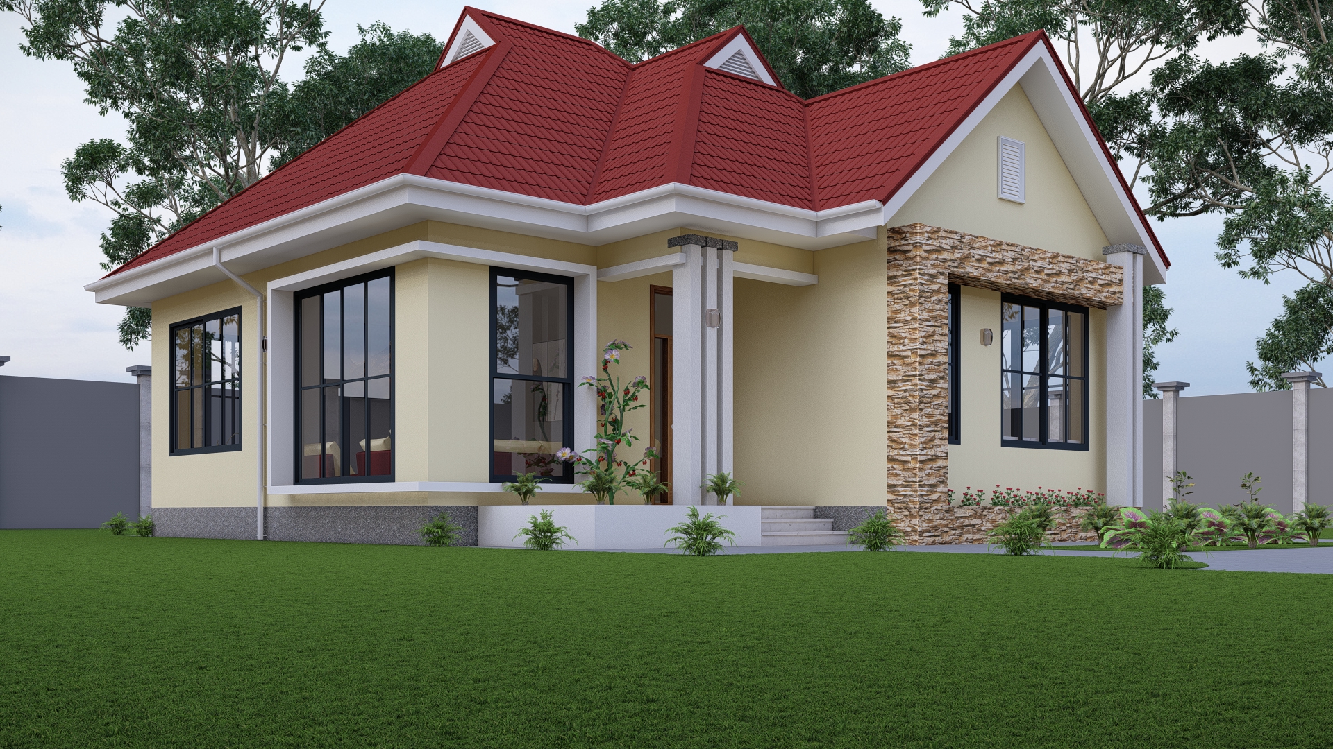 House Plan ID-27943, 2 bedrooms with 1600+800 bricks and 61 corrugates