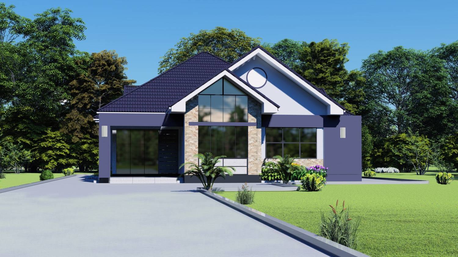 House Plan ID-8262 , 4 bedrooms , 1814+4851 bricks and 163 corrugates