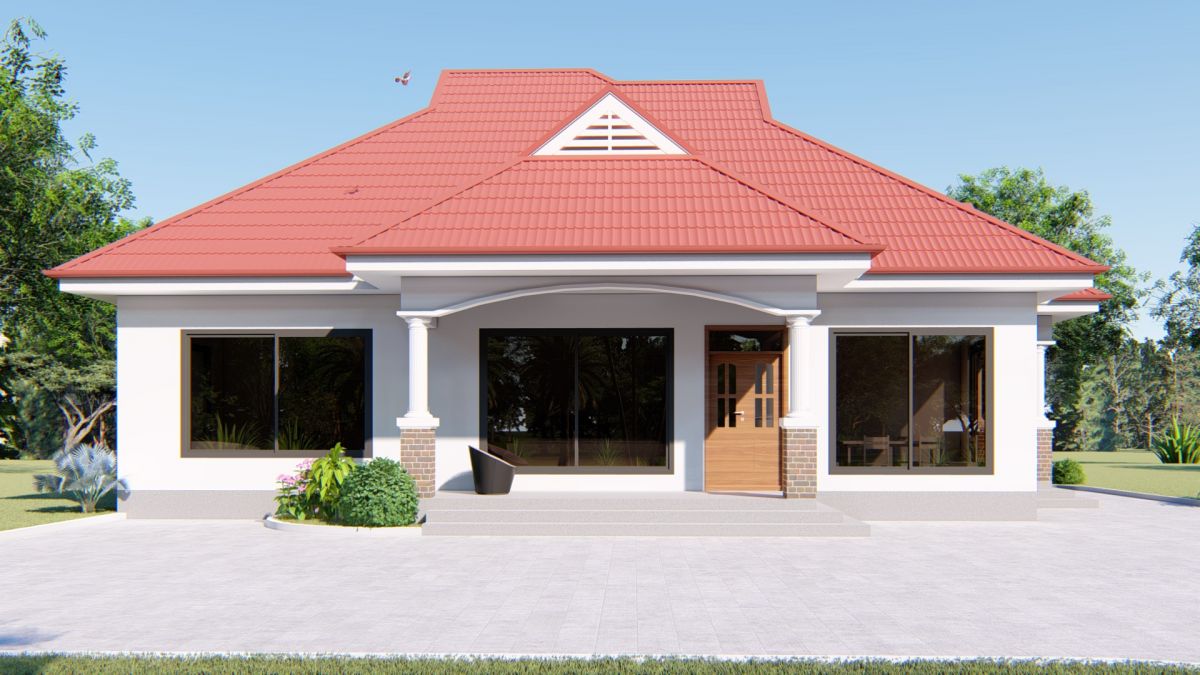 House Plan ID-16381 , 4 bedrooms , 1665+3367 bricks and 129 corrugates