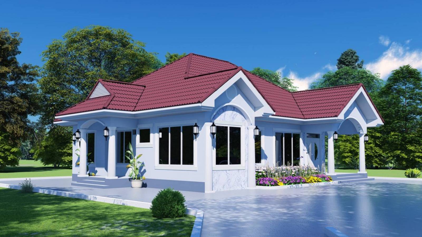 House Plan ID-16284 , 3 bedrooms , 1394+2324 bricks and 131 corrugates