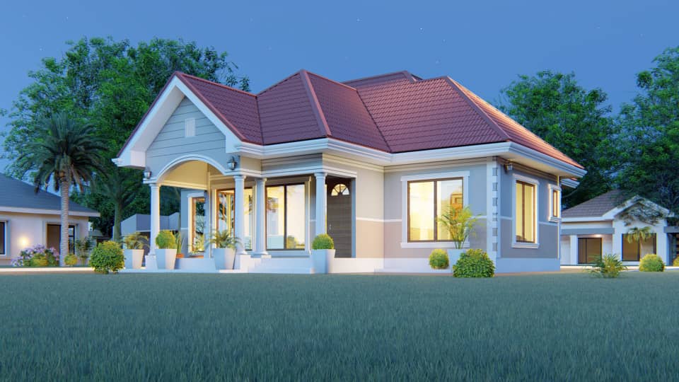 House Plan ID-16490 , 3 bedrooms , 1336+2686 bricks and 105 corrugates
