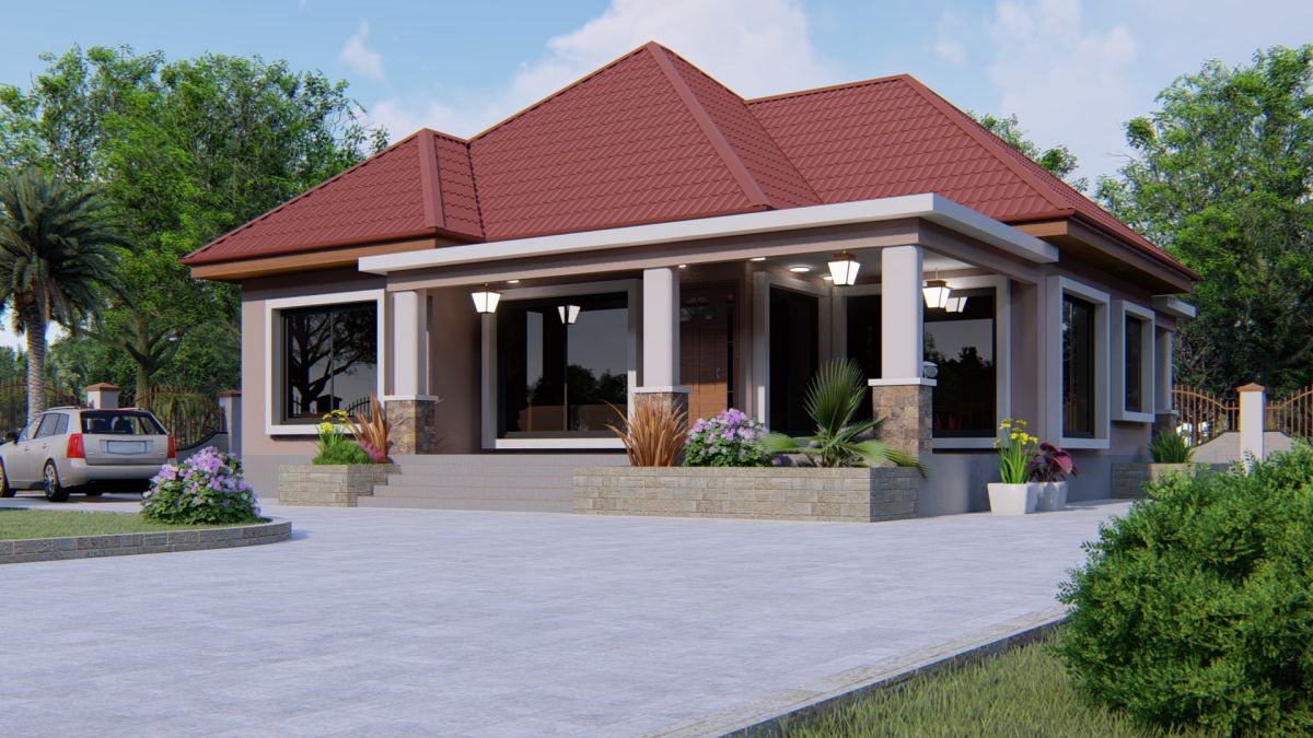 House Plan ID-16451 , 3 bedrooms , 1291+2596 bricks and 100 corrugates