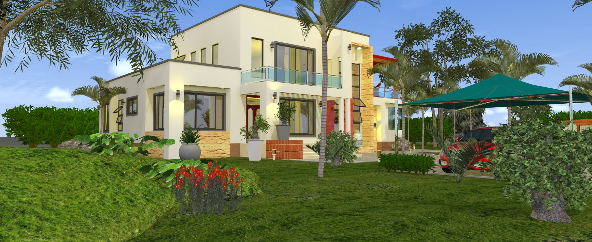 House Plan ID-14905 , 4 bedrooms , 2270+8645 bricks and 105 corrugates