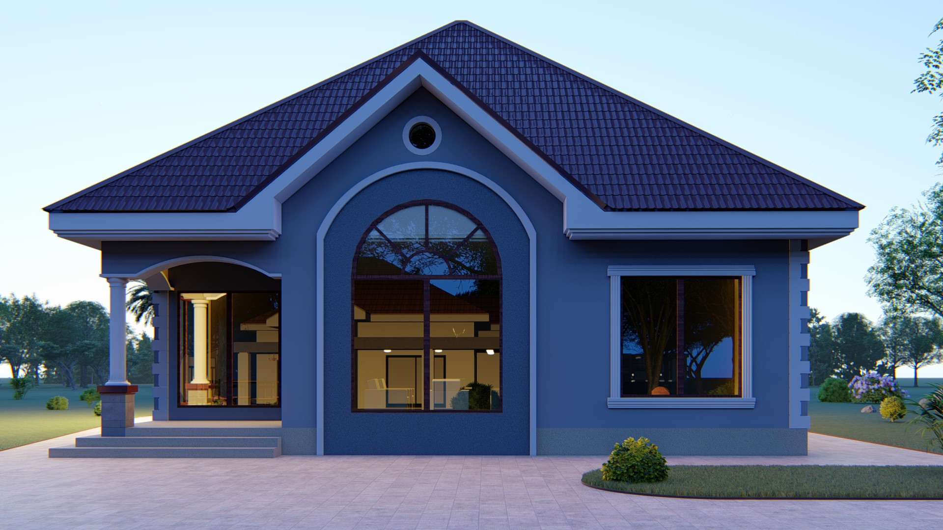 House Plan ID-17219 , 3 bedrooms , 1319+2653 bricks and 102 corrugates
