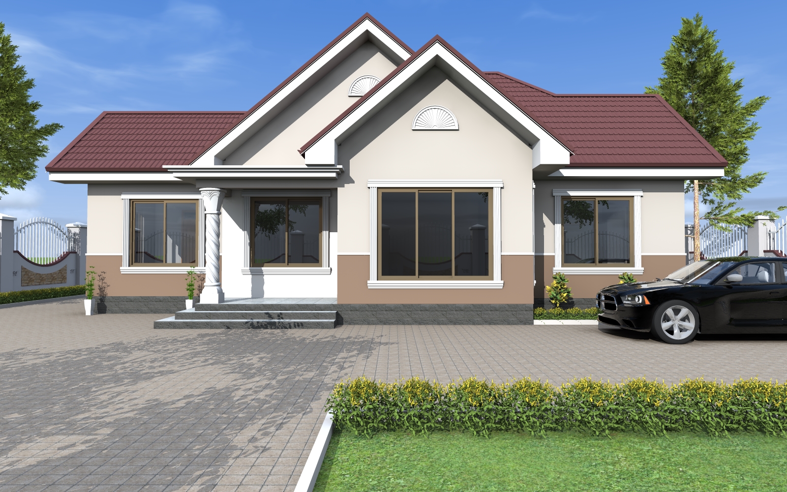 House Plan ID-17192 , 3 bedrooms , 1371+2757 bricks and 106 corrugates