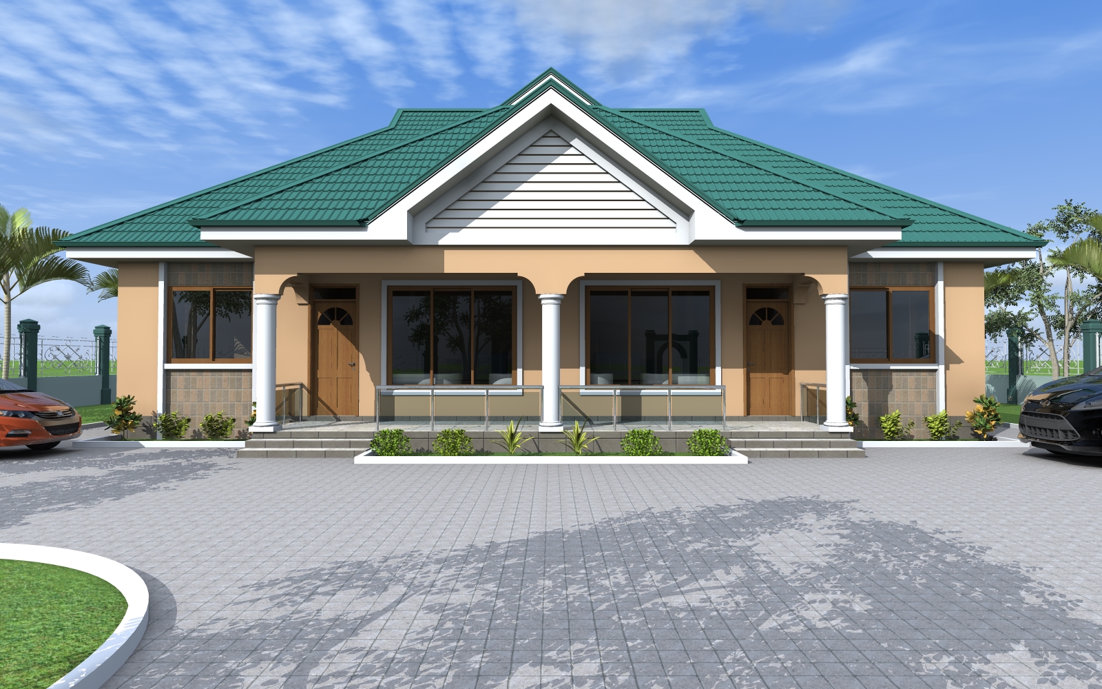 House Plan ID-17125 , 3 bedrooms , 1860+3741 bricks and 144 corrugates
