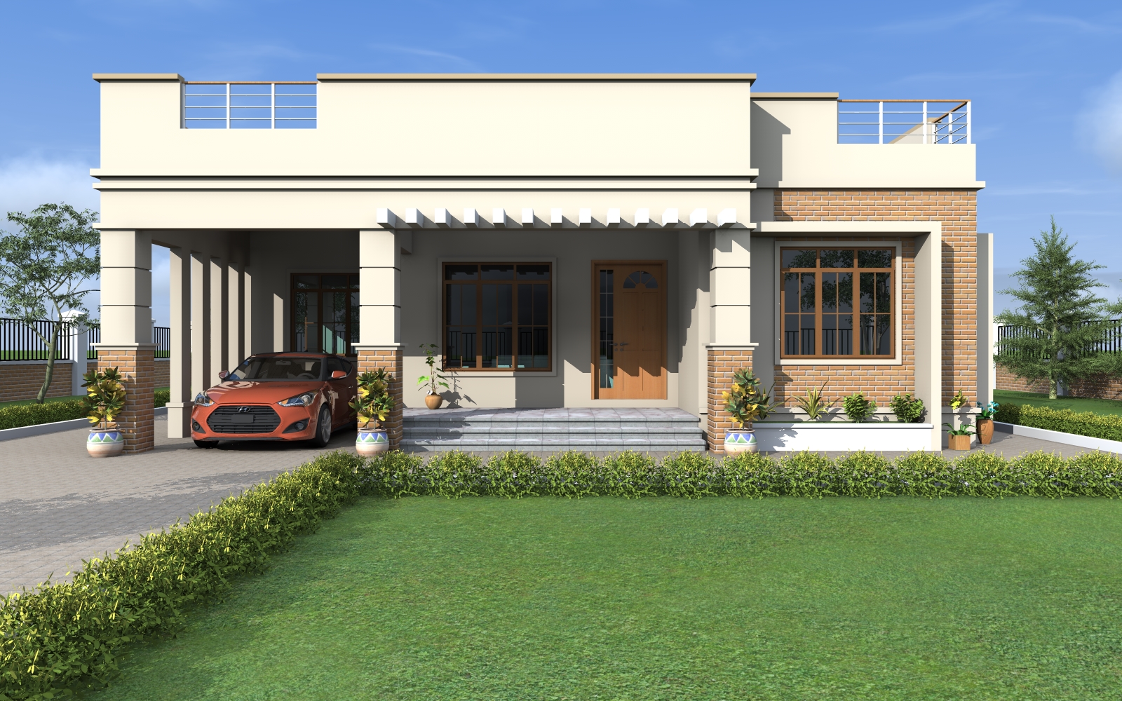 House Plan ID-17023 , 4 bedrooms , 2065+5568 bricks and 95 corrugates