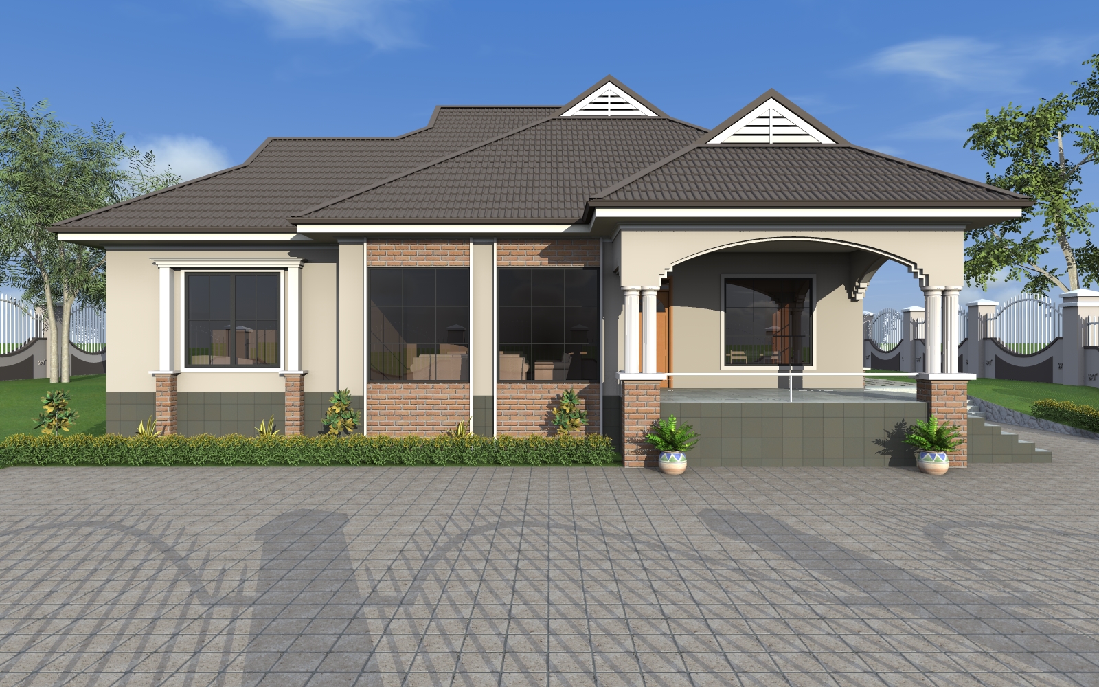 House Plan ID-17596 , 4 bedrooms , 2000+4022 bricks and 155 corrugates