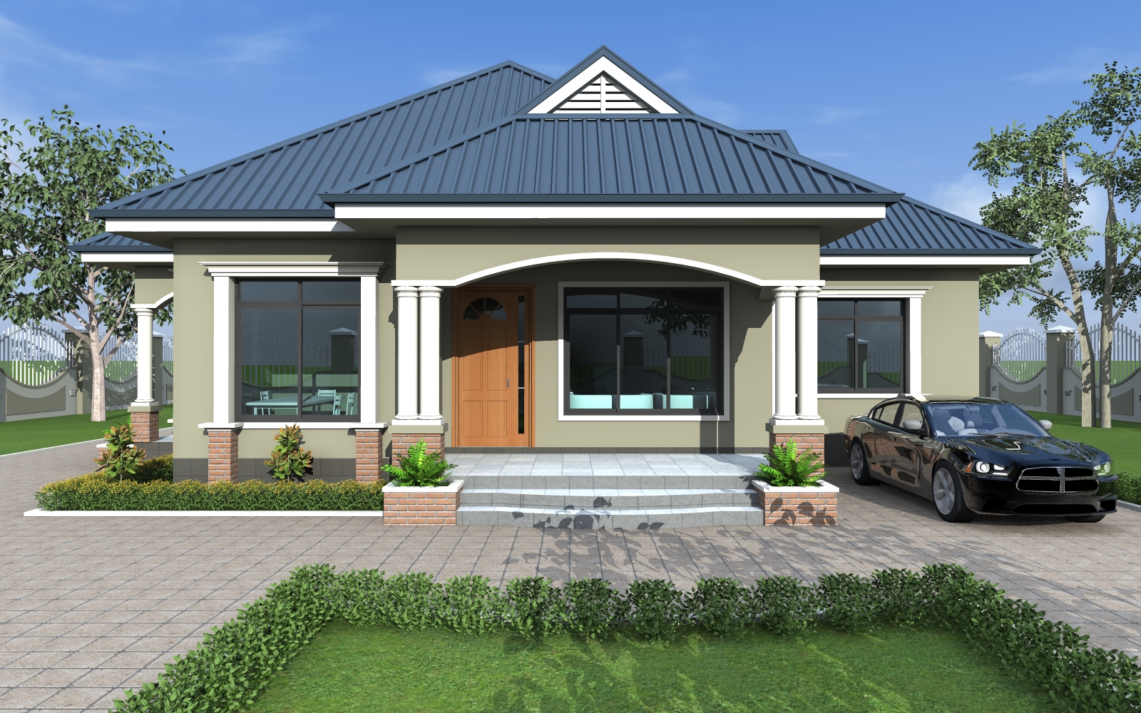 House Plan ID-17637 , 3 bedrooms , 1442+2900 bricks and 111 corrugates