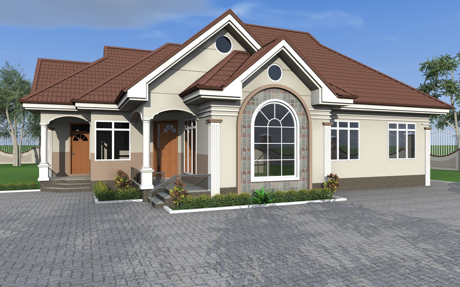 House Plan ID-17630 , 4 bedrooms , 1727+3473 bricks and 133 corrugates