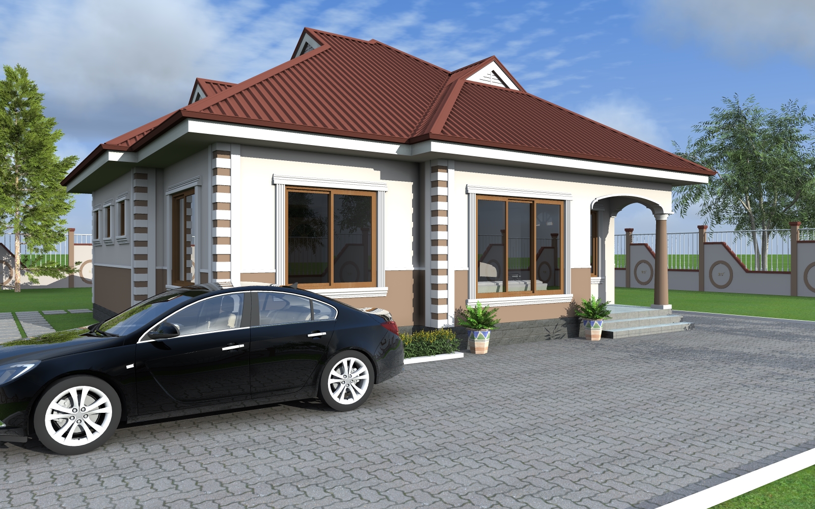 House Plan ID-17589 , 3 bedrooms , 1148+2309 bricks and 89 corrugates