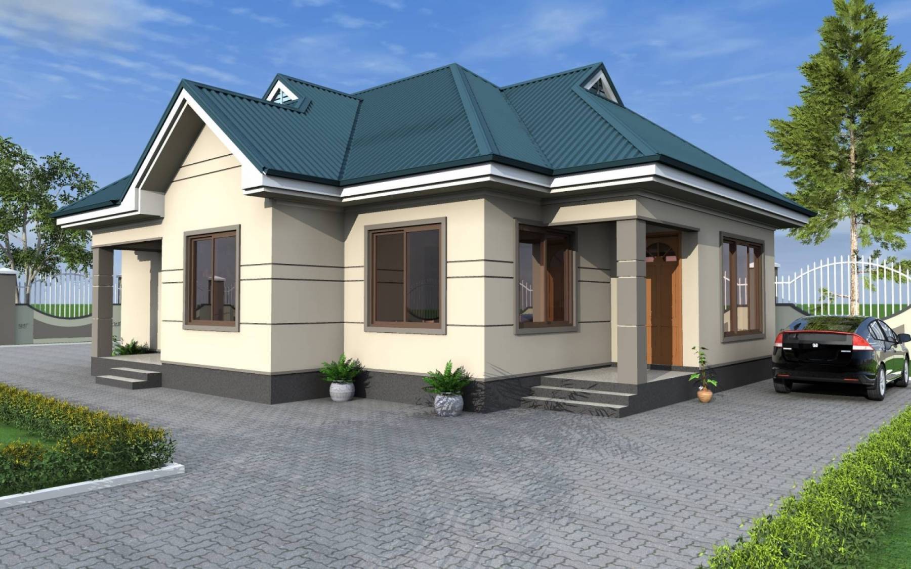 House Plan ID-16961 , 3 bedrooms , 1209+2431 bricks and 93 corrugates