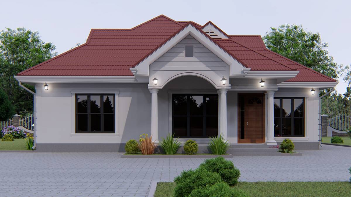 House Plan ID-16782 , 4 bedrooms , 2003+4028 bricks and 155 corrugates