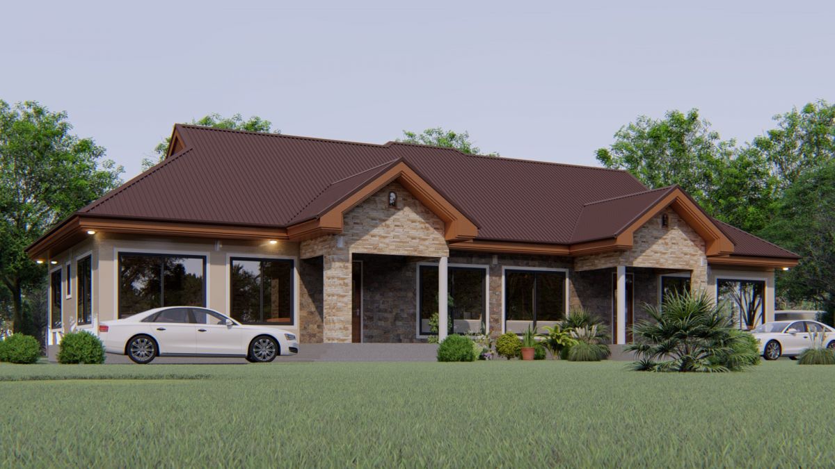 House Plan ID-16831 , 3 bedrooms , 2323+4672 bricks and 180 corrugates
