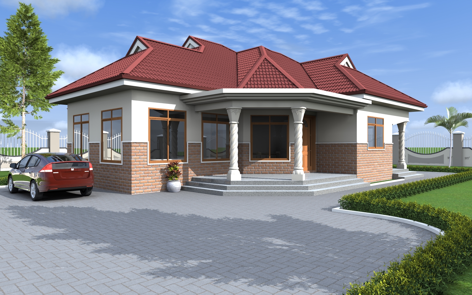 House Plan ID-17193 , 3 bedrooms , 1467+2950 bricks and 113 corrugates