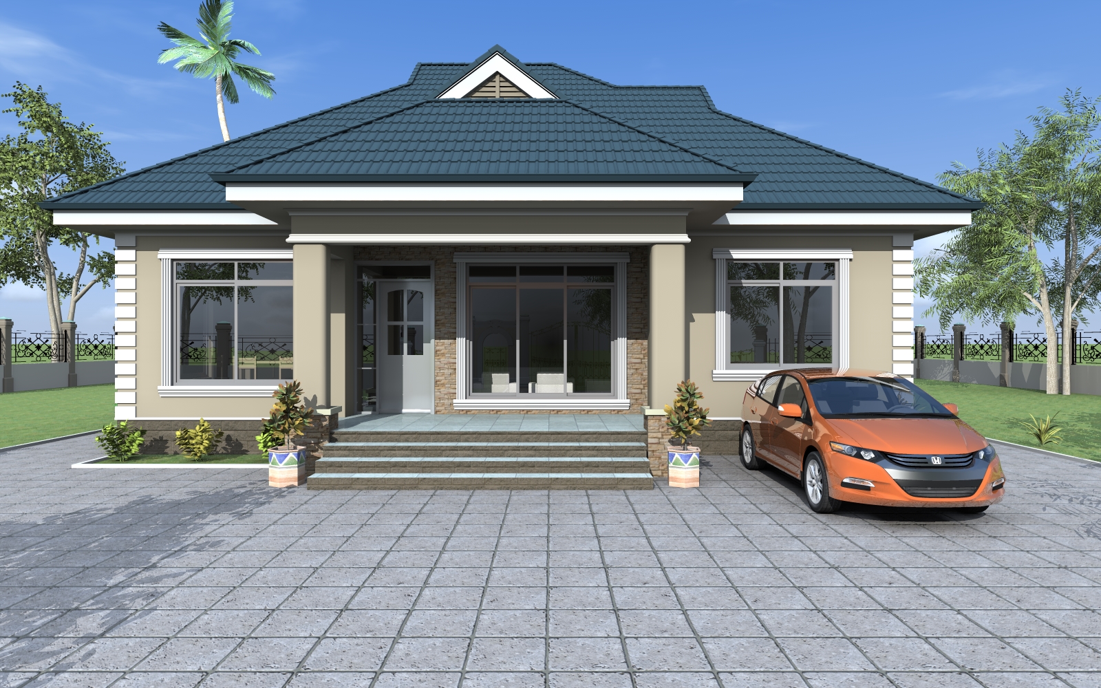 House Plan ID-17116 , 3 bedrooms , 1282+2578 bricks and 99 corrugates