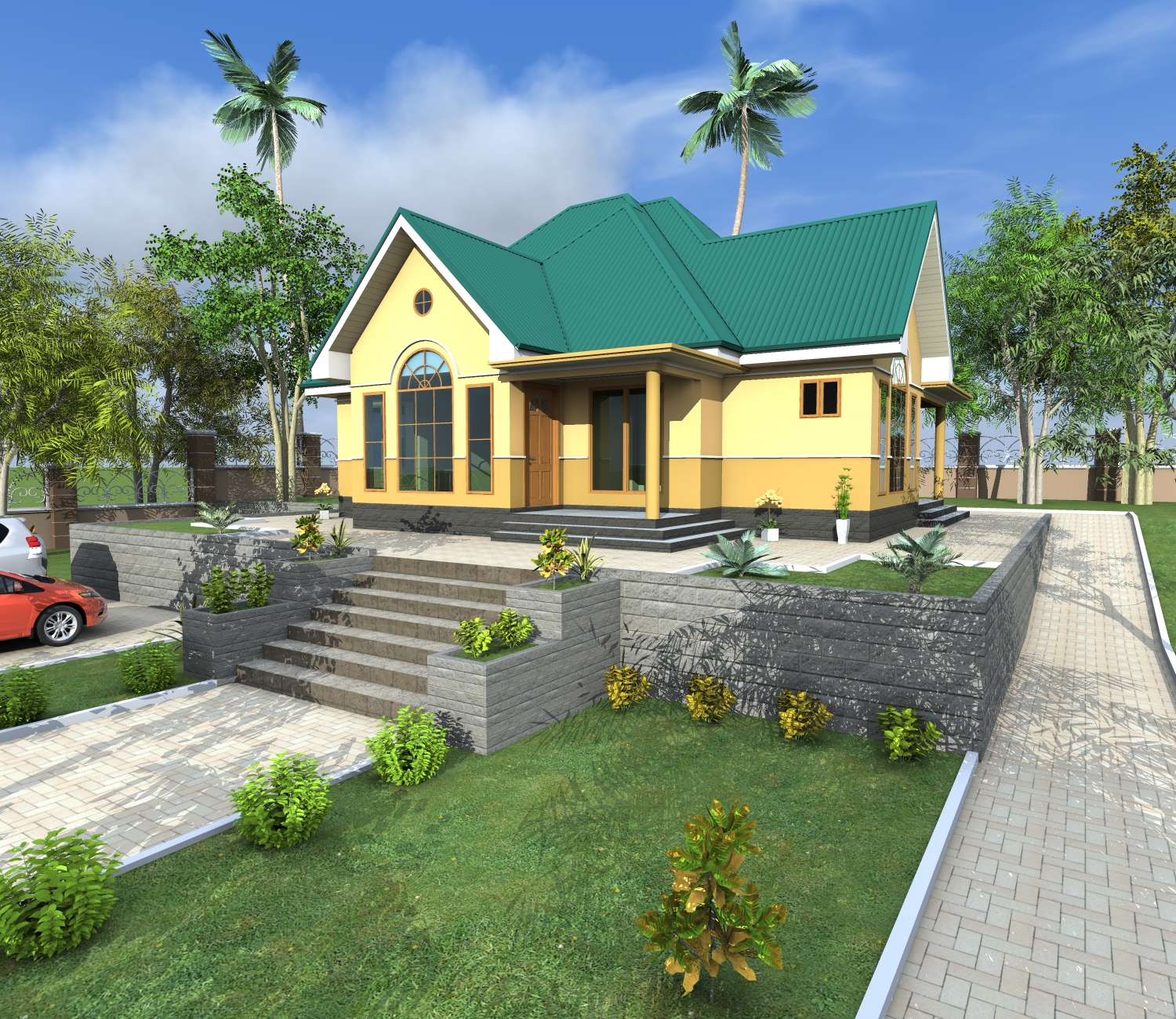 House Plan ID-17077 , 4 bedrooms , 1469+2954 bricks and 114 corrugates