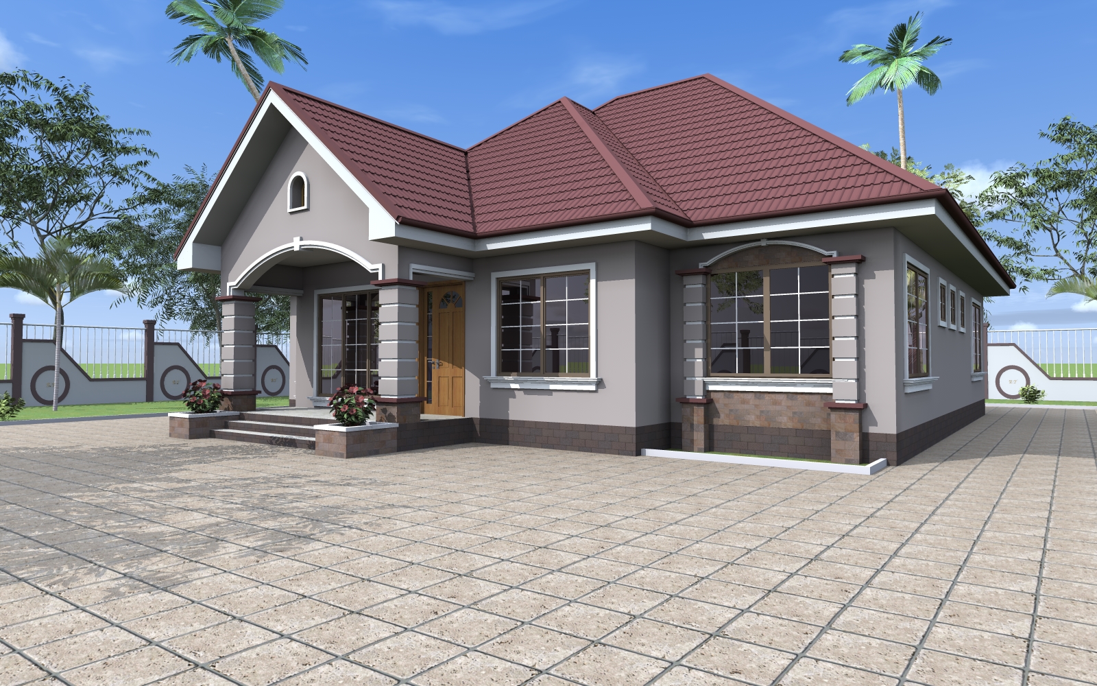 House Plan ID-17823 , 4 bedrooms , 1682+3383 bricks and 130 corrugates