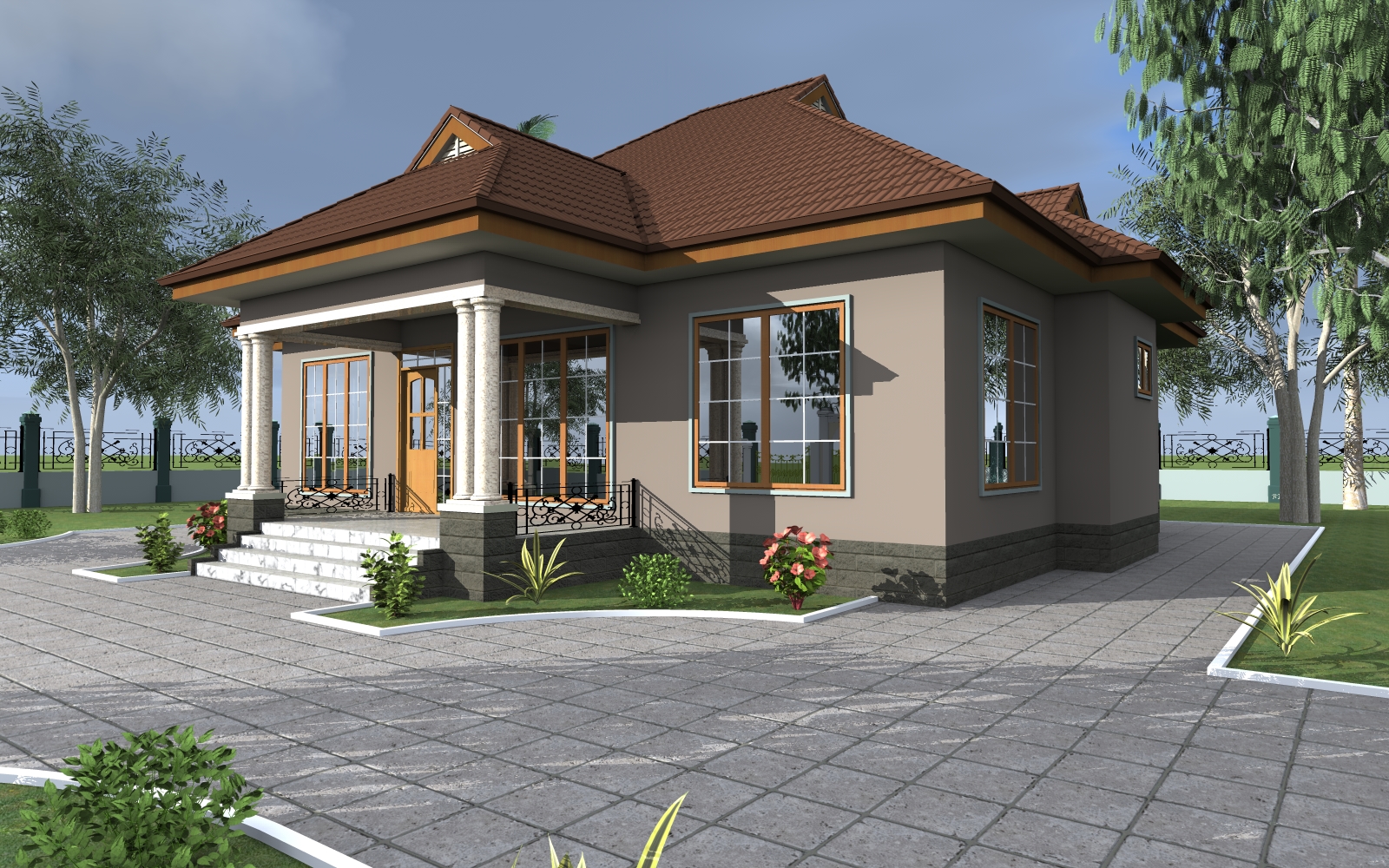 House Plan ID-17766 , 3 bedrooms , 1424+2864 bricks and 110 corrugates