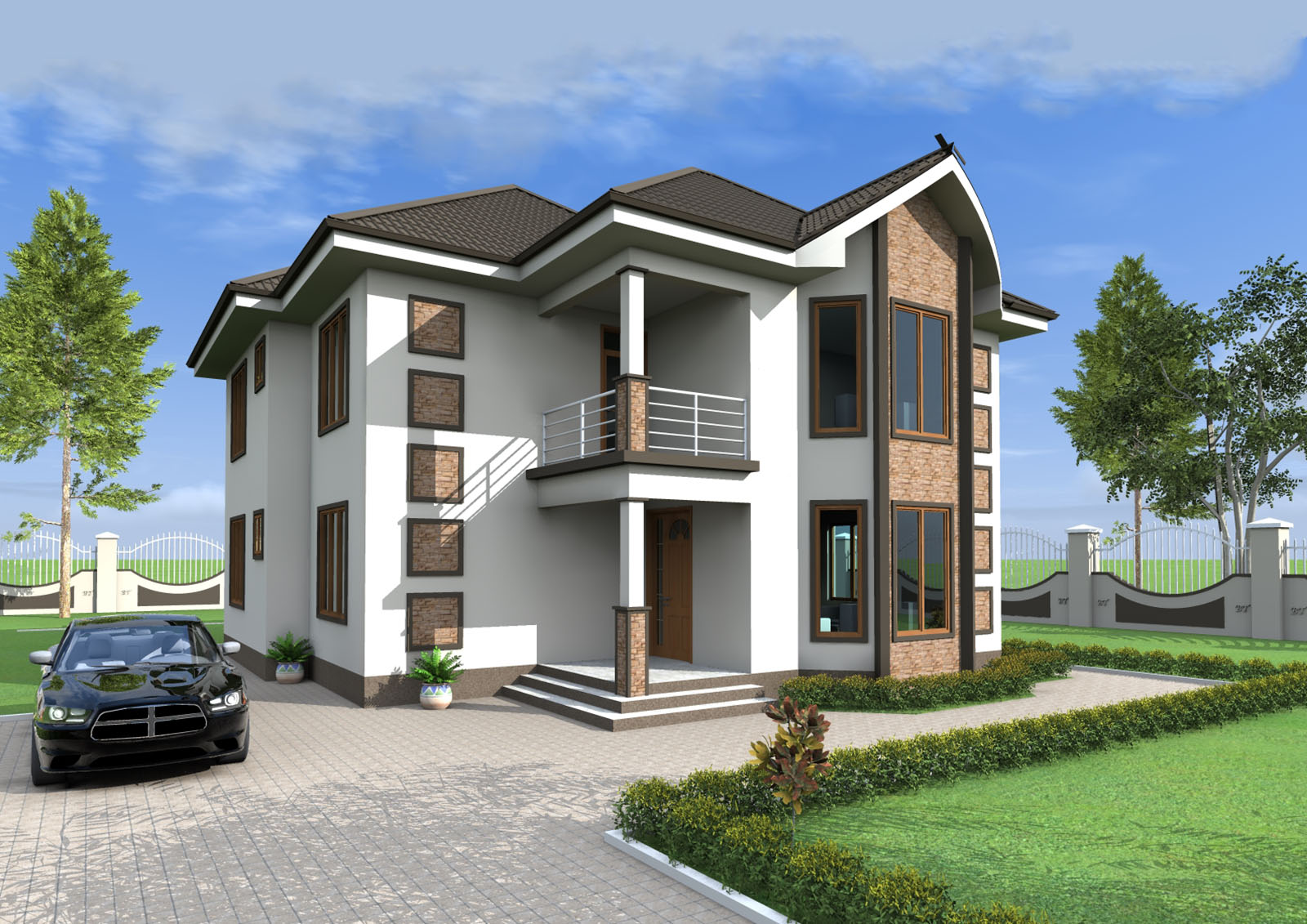 House Plan ID-17713 , 5 bedrooms , 2070+6675 bricks and 87 corrugates