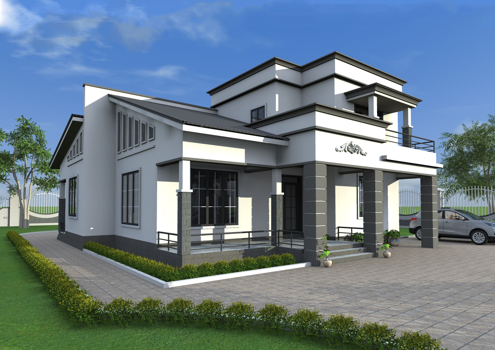 House Plan ID-17679 , 3 bedrooms , 2630+6086 bricks and 88 corrugates