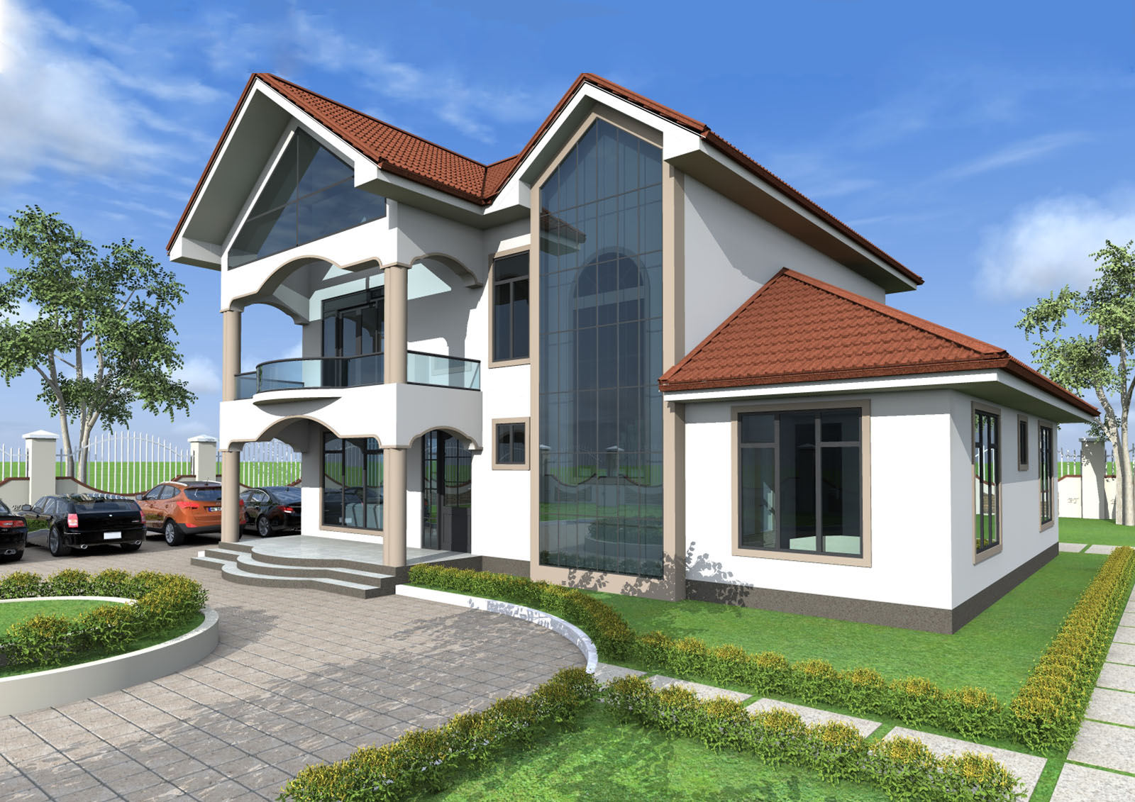 House Plan ID-17663 , 4 bedrooms , 2055+7591 bricks and 113 corrugates