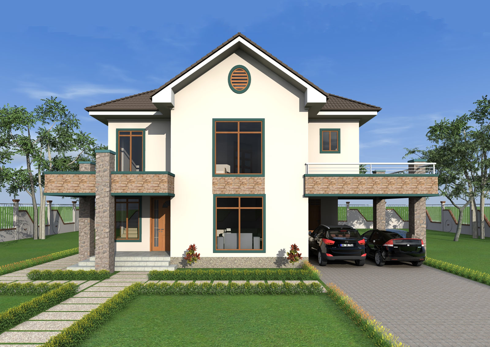 House Plan ID-17654 , 3 bedrooms , 2005+7257 bricks and 94 corrugates