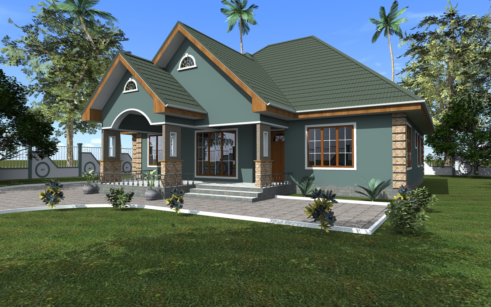 House Plan ID-17842 , 4 bedrooms , 2047+4117 bricks and 158 corrugates