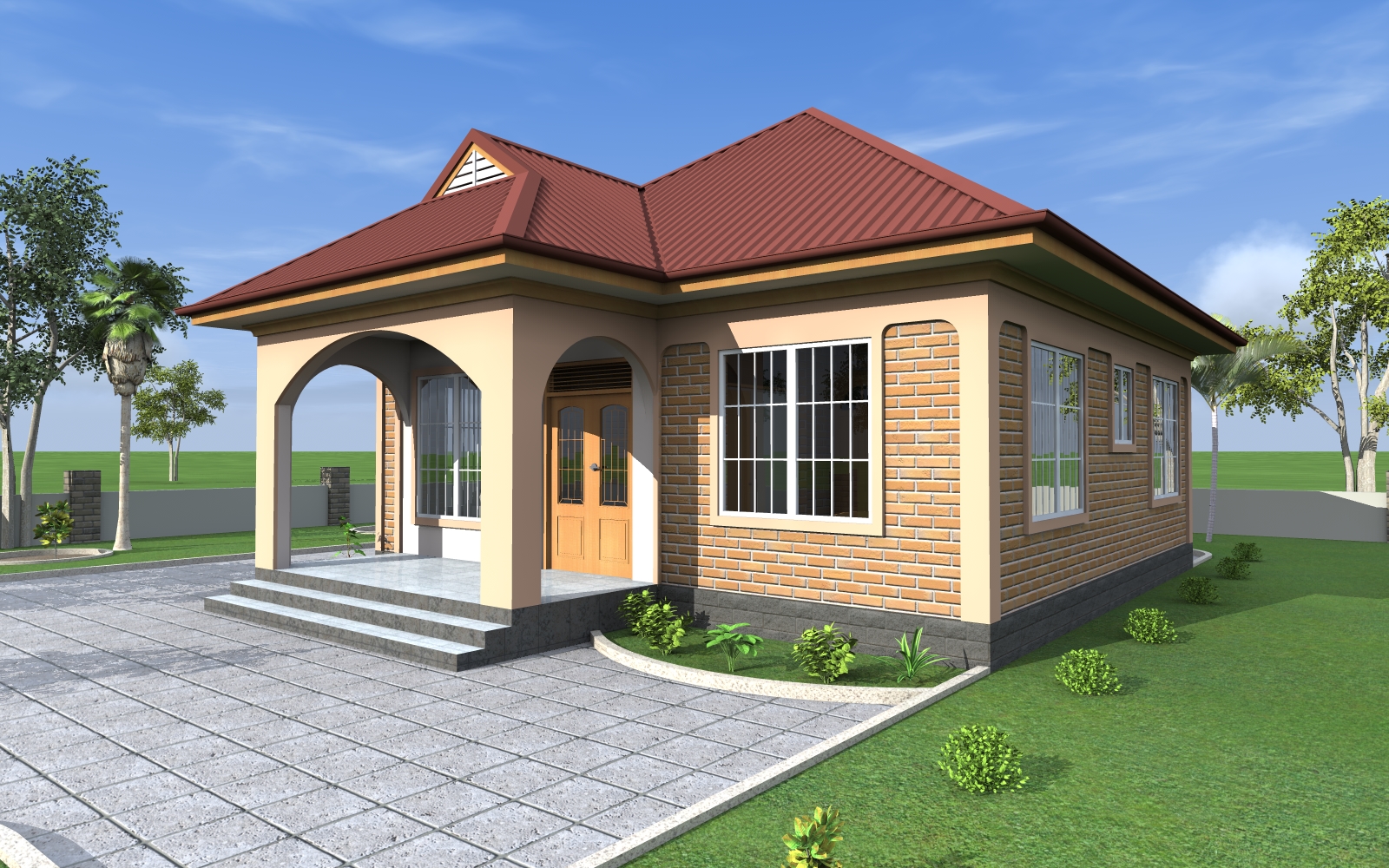 House Plan ID-17746 , 2 bedrooms , 757+1522 bricks and 58 corrugates