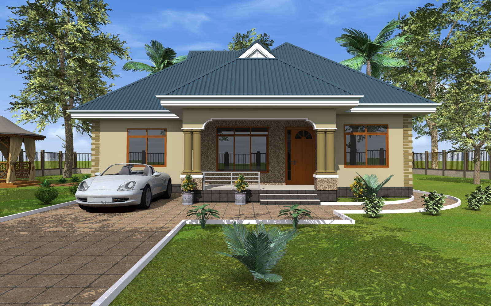 House Plan ID-17866 , 3 bedrooms , 1380+2775 bricks and 129 corrugates