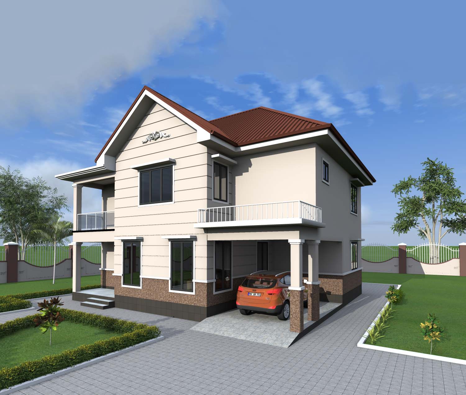 House Plan ID-18193 , 5 bedrooms , 2143+7545 bricks and 99 corrugates
