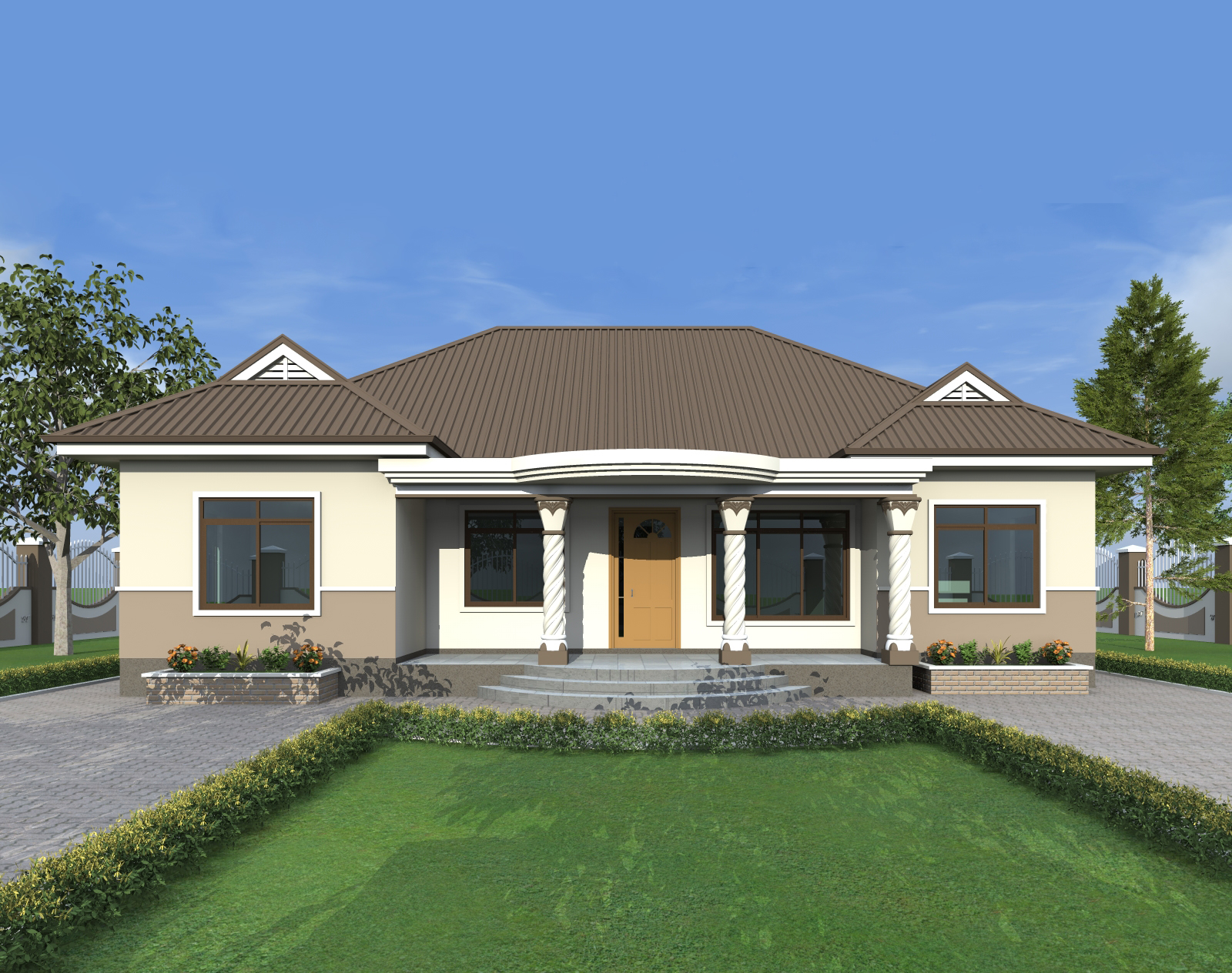 House Plan ID-18132 , 4 bedrooms , 1833+3687 bricks and 142 corrugates