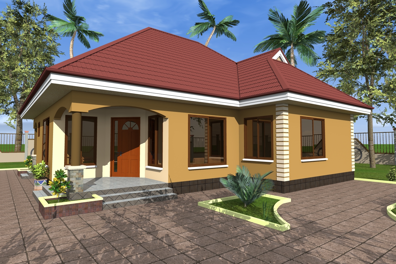 House Plan ID-18060 , 3 bedrooms , 1282+2578 bricks and 99 corrugates