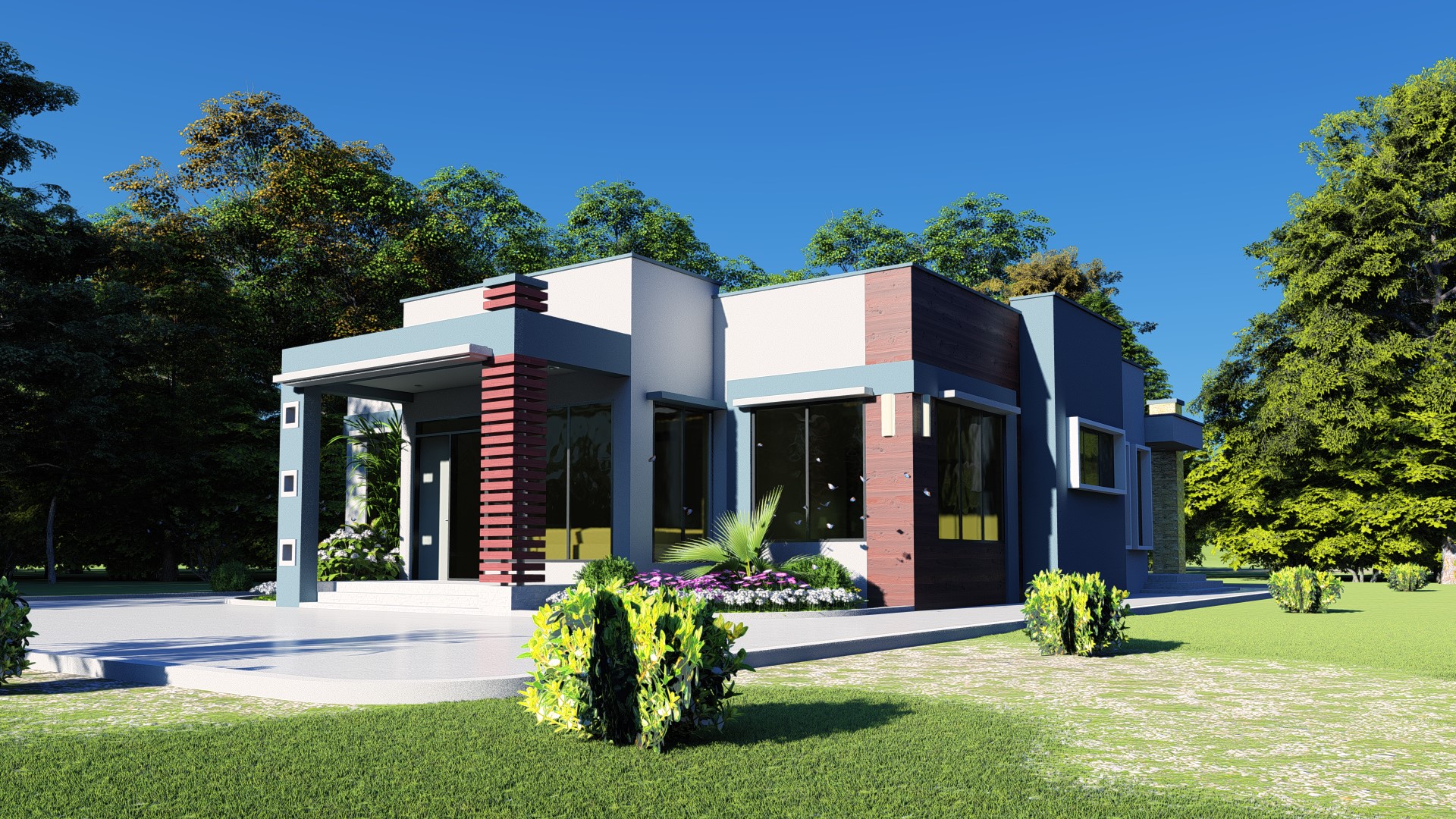 House Plan ID-18594 , 3 bedrooms , 1650+4450 bricks and 76 corrugates