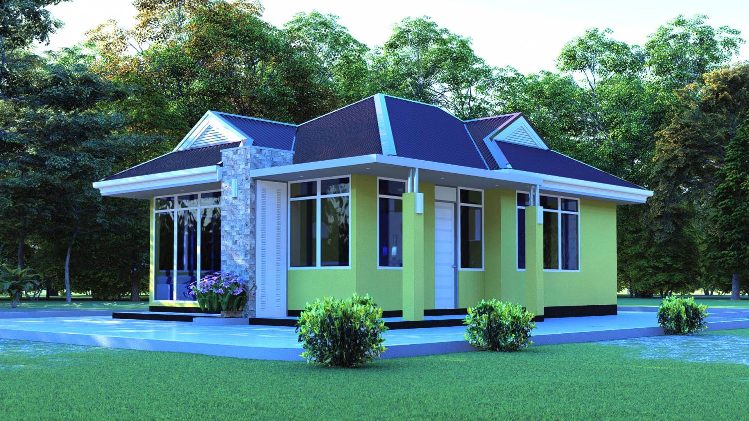House Plan ID-7786 , 3 bedrooms , 553+830 bricks and 62 corrugates