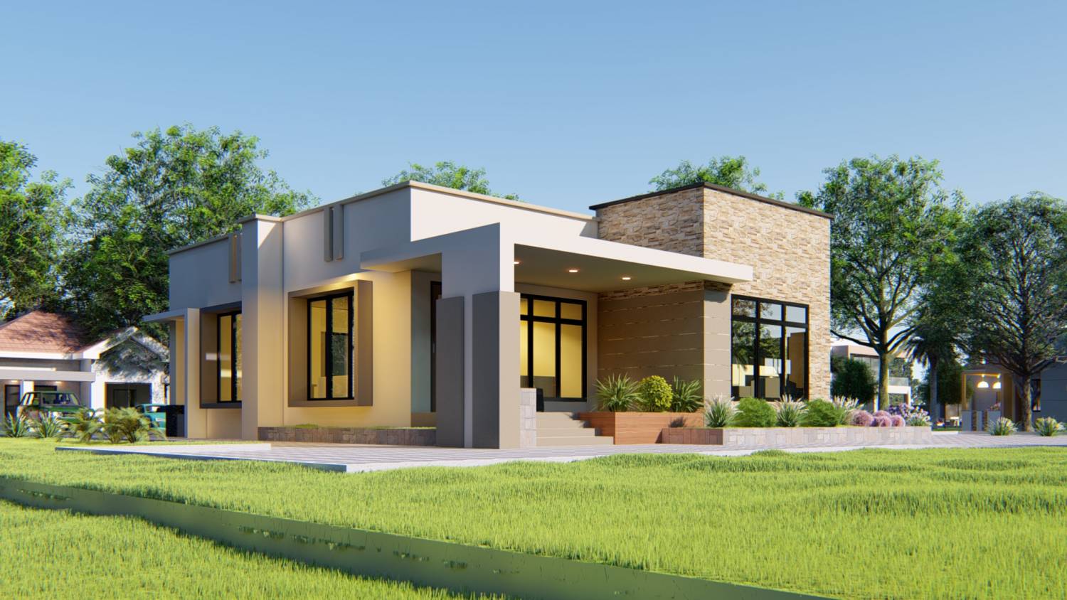 House Plan ID-19136 , 2 bedrooms , 1271+3428 bricks and 59 corrugates