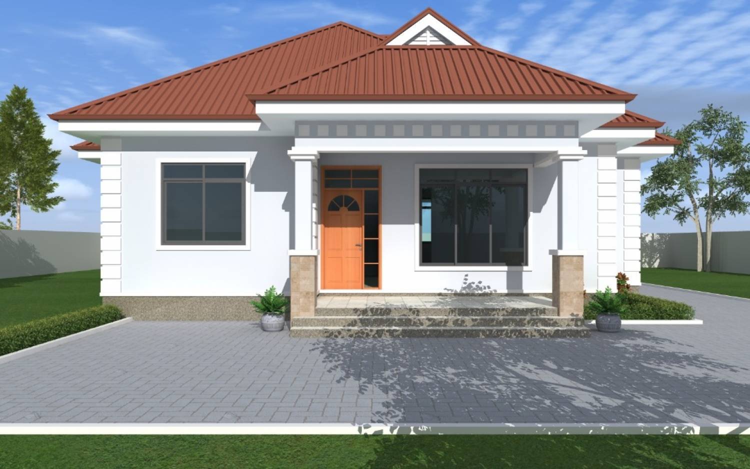 House Plan ID-19164 , 3 bedrooms , 1583+3184 bricks and 122 corrugates