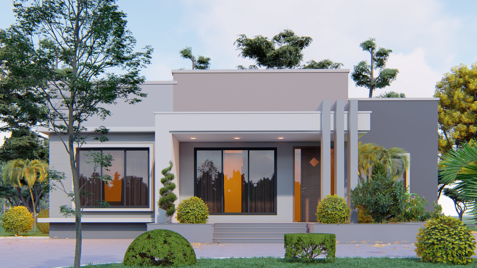 House Plan ID-19790 , 4 bedrooms , 2136+5760 bricks and 99 corrugates