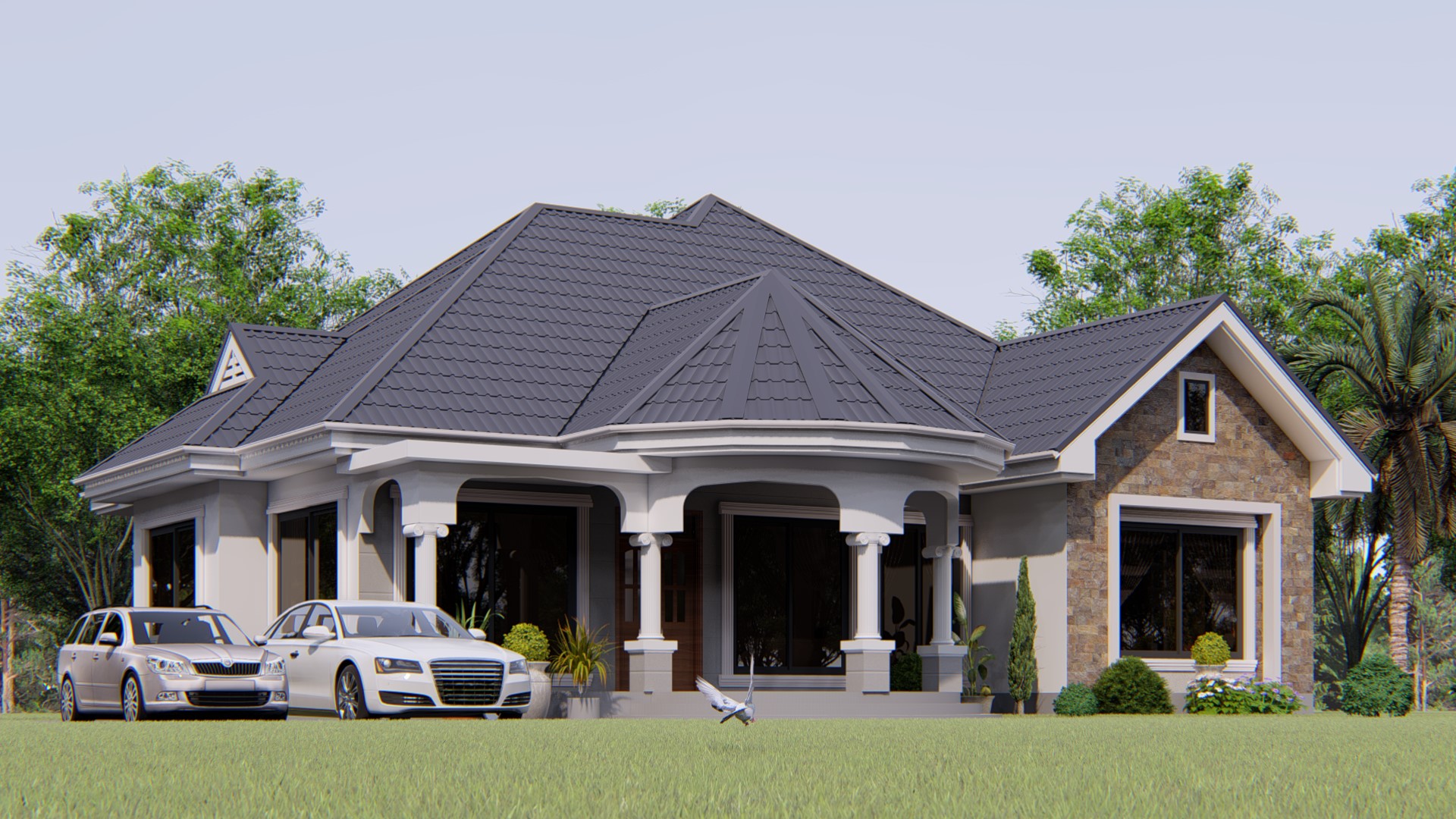 House Plan ID-16471 , 4 bedrooms , 1736+3491 bricks and 134 corrugates