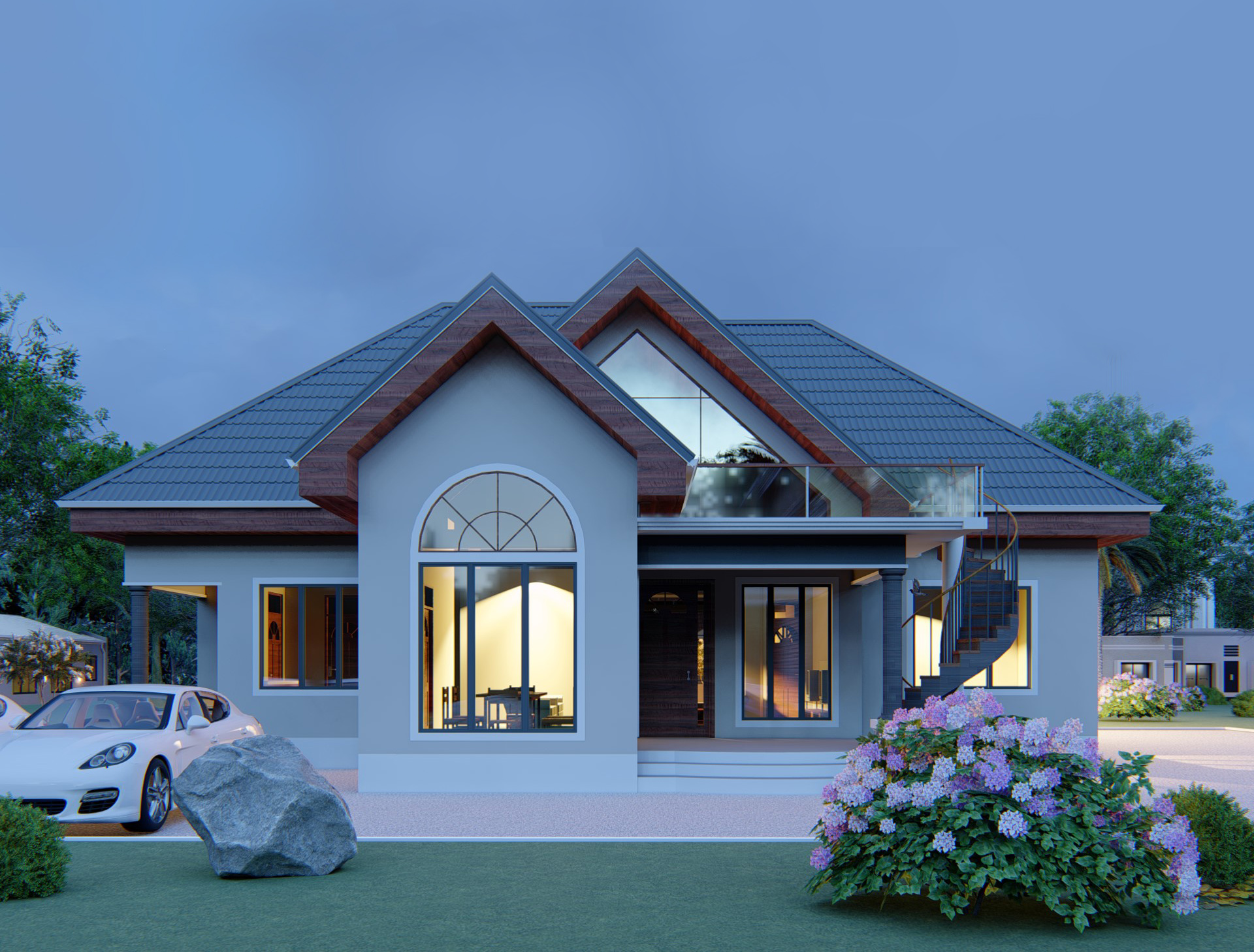House Plan ID-19368 , 4 bedrooms , 1718+3455 bricks and 133 corrugates
