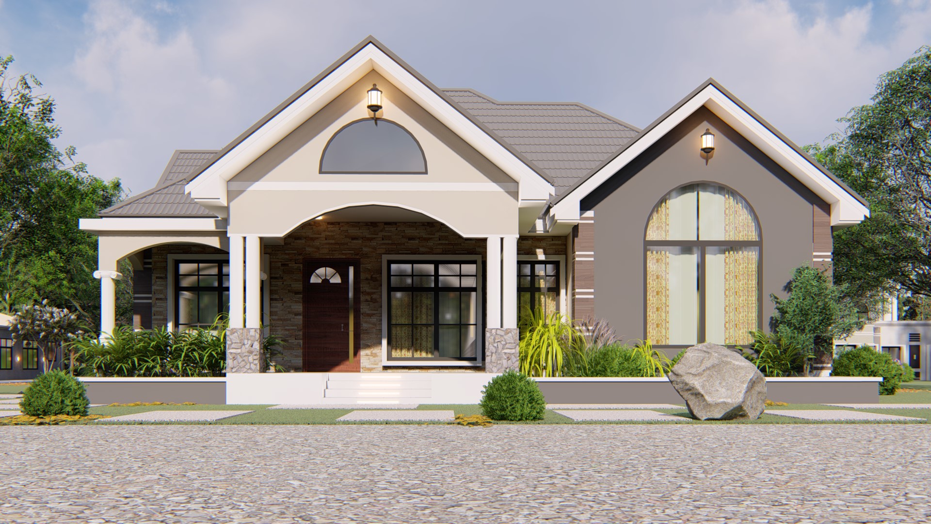 House Plan ID-19330 , 3 bedrooms , 2029+4081 bricks and 157 corrugates
