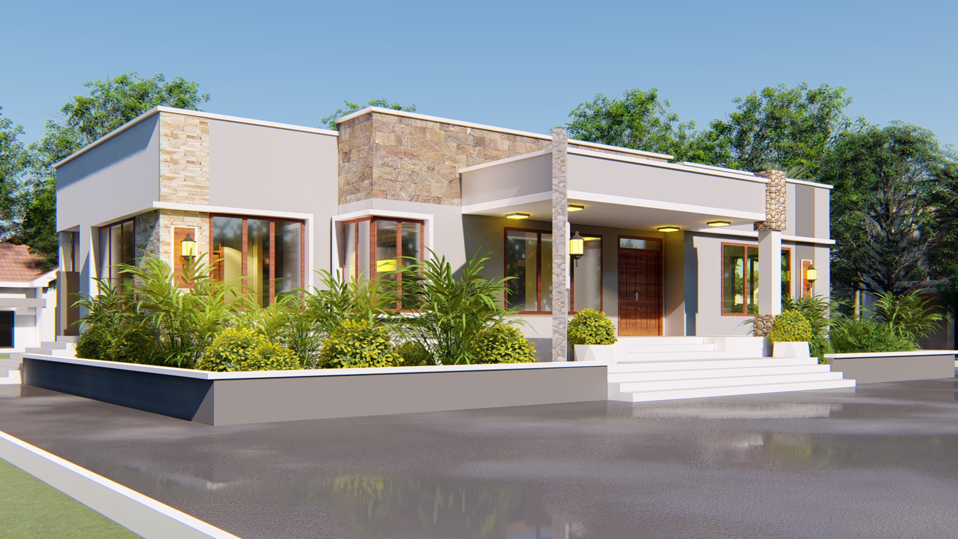 House Plan ID-19356 , 3 bedrooms , 2003+5400 bricks and 92 corrugates