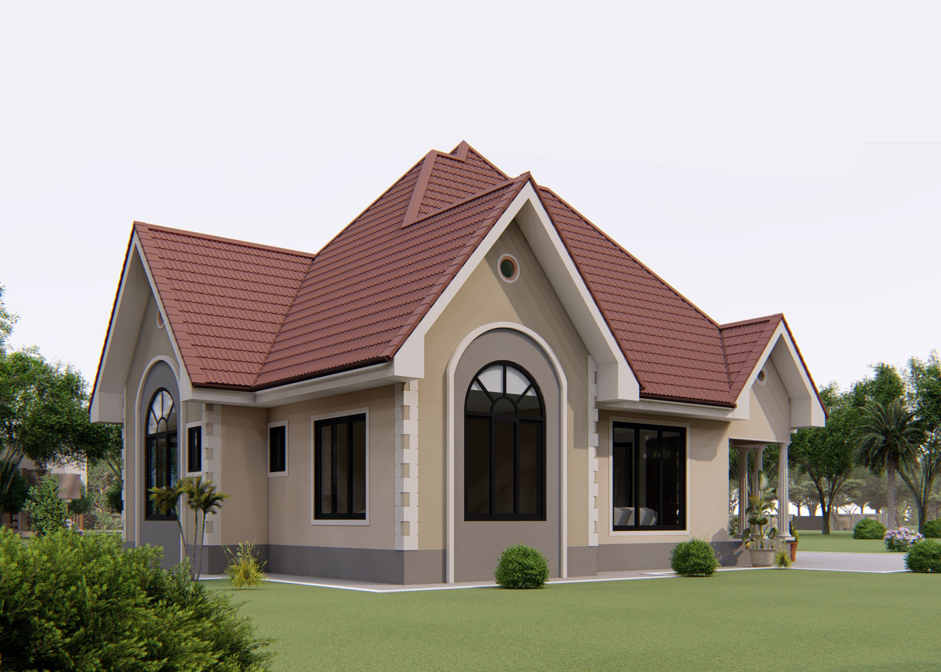 House Plan ID-15020 , 3 bedrooms , 1500+2500 bricks and 95 corrugates