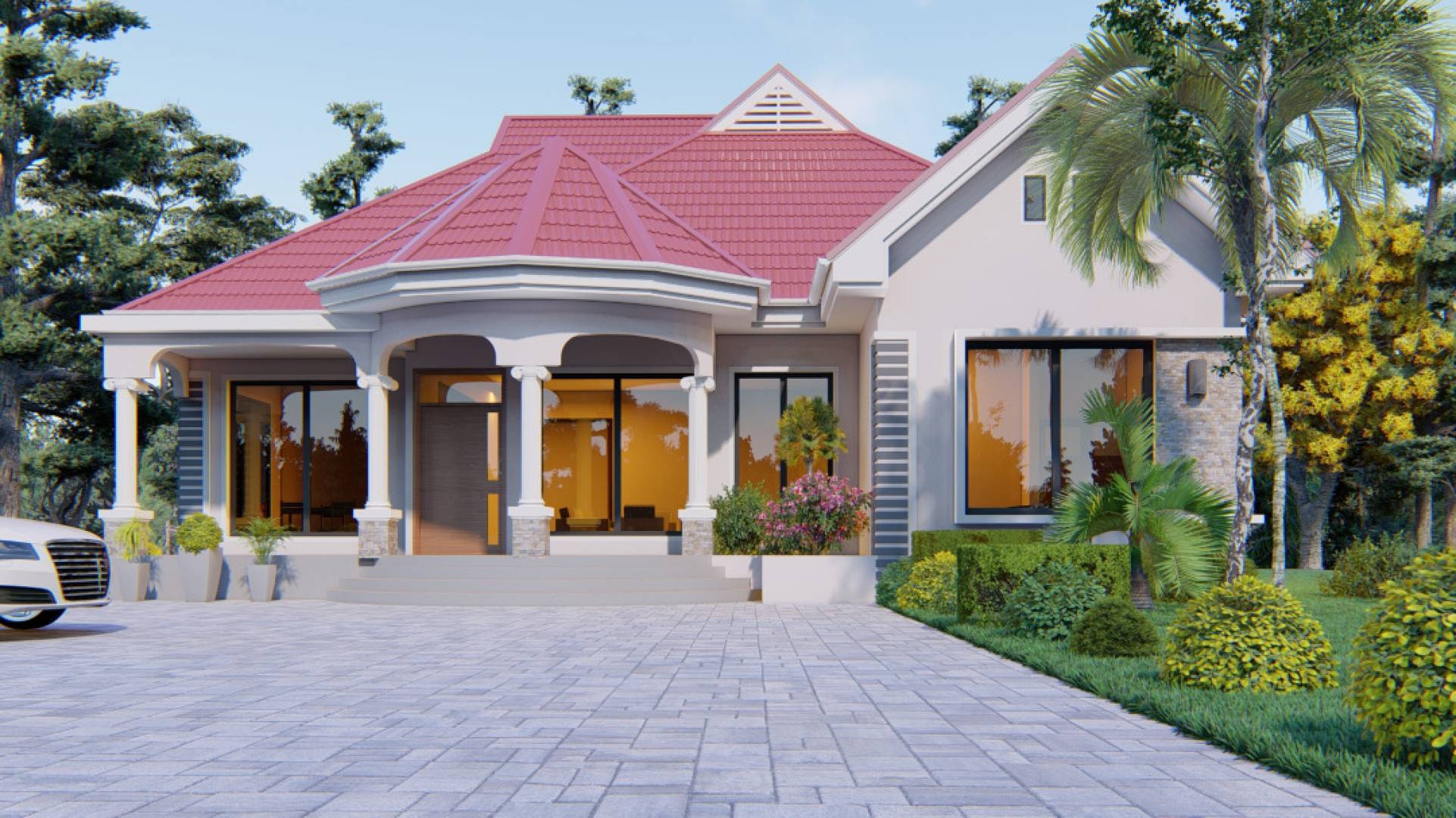 House Plan ID-20459 , 4 bedrooms , 2003+4028 bricks and 155 corrugates