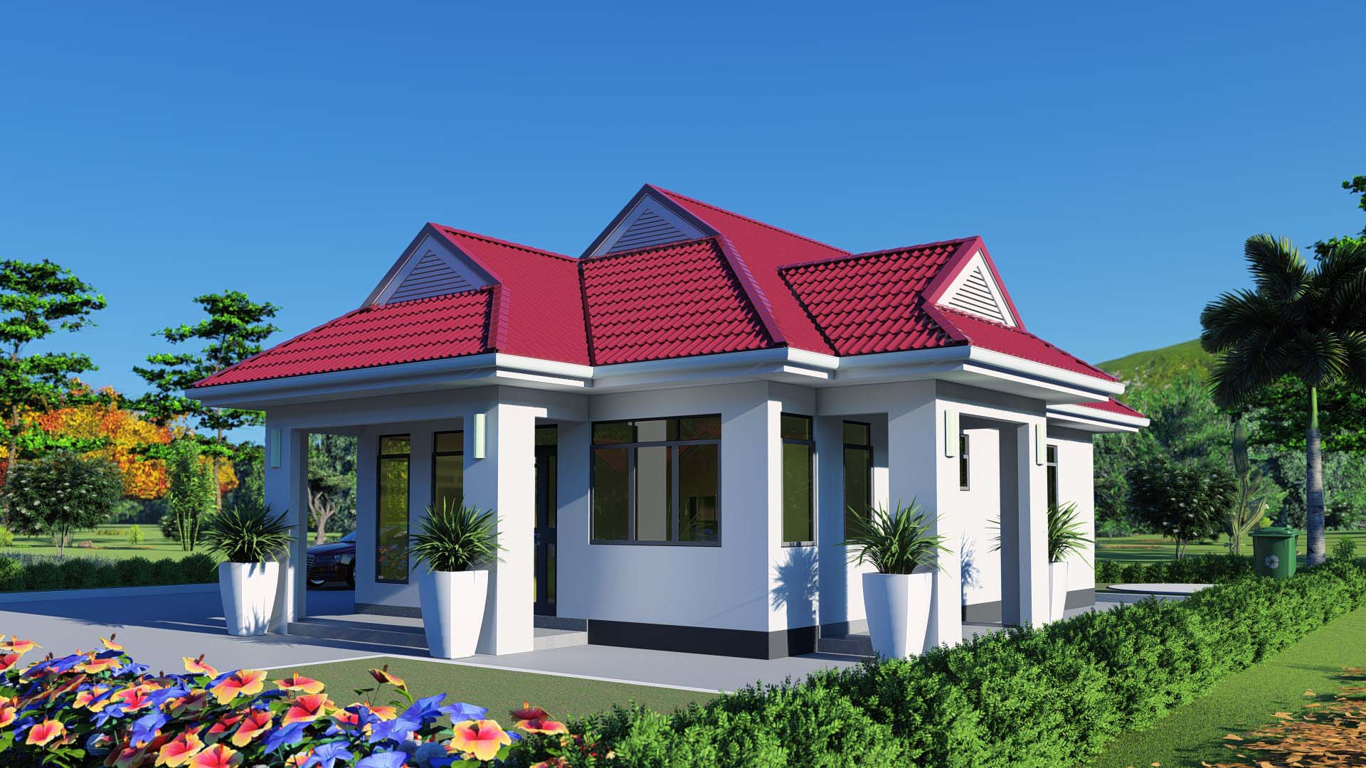 House Plan ID-7823 , 3 bedrooms , 645+1200 bricks and 65 corrugates