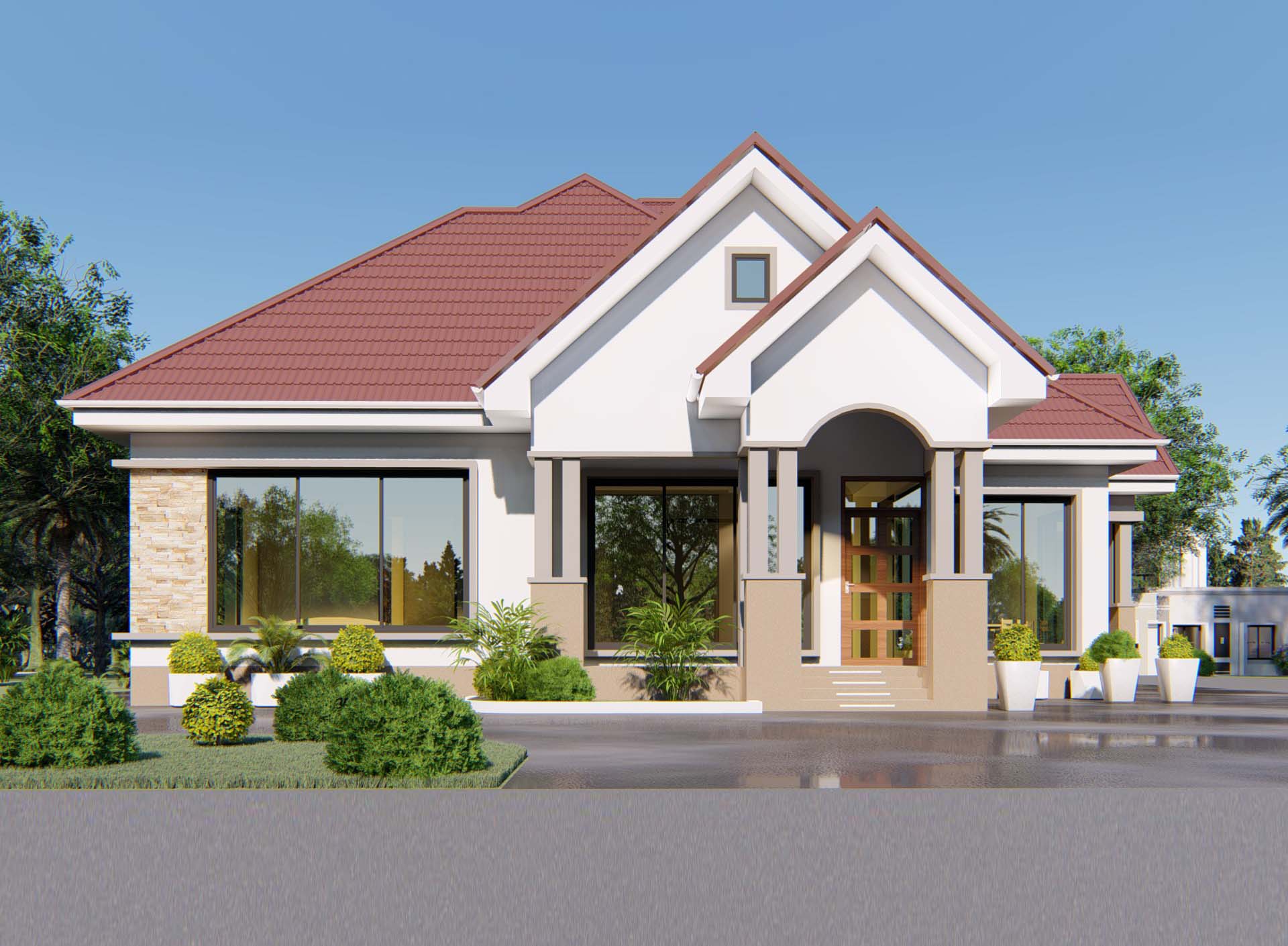 House Plan ID-20968 , 4 bedrooms , 2448+4923 bricks and 189 corrugates
